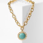 Кулон на цепочке «Гранд», L=42 см, голубой в золоте - Фото 1