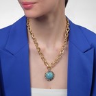 Кулон на цепочке «Гранд», L=42 см, голубой в золоте - Фото 4