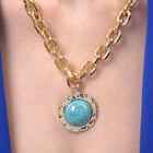 Кулон на цепочке «Гранд», L=42 см, голубой в золоте - Фото 3