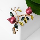 Брошь «Ветвь граната», цвет красно-зелёный в золоте - Фото 2