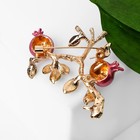 Брошь «Ветвь граната», цвет красно-зелёный в золоте - Фото 3