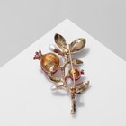 Брошь «Ветвь гранатовая», цвет красно-зелёный в золоте - Фото 2