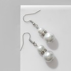 Серьги с жемчугом «Шарик двойной» sweet love, цвет белый в серебре - фото 7761104