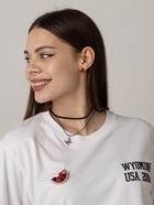 Серьги со стразами «Сердце» sweet love, цвет красный в золоте - Фото 2