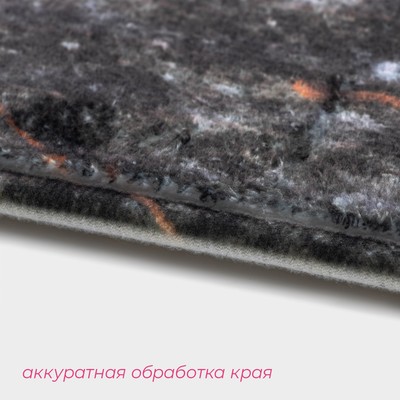 Коврики для ванной и туалета Доляна «Мрамор», 2 шт., 79×50 см, 50×39 см, серые