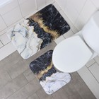 Набор ковриков для ванной и туалета Доляна «Мрамор», 2 шт, 79×50, 50×39 см, цвет МИКС - Фото 4