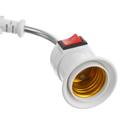 Переходник вилка-патрон, E27, гибкий 100 мм c выключателем, белый - Фото 3