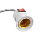 Переходник вилка-патрон, E27, гибкий 200 мм c выключателем, белый - Фото 3