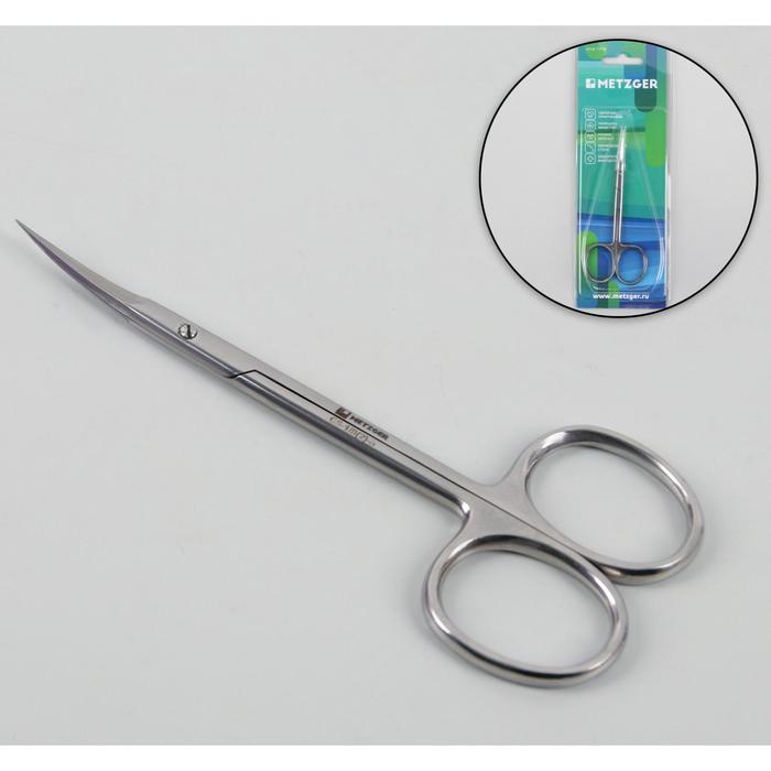 Ножницы маникюрные «Metzger», для кутикулы, загнутые, 11 см, на блистере, цвет серебристый, CS-1/8 (2)-S (CVD)