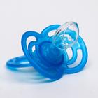 Соска - пустышка силиконовая ортодонтическая Крошка Я «Бантик», от 3 мес., с колпачком, голубой - Фото 3