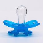 Соска - пустышка силиконовая классическая «Бабочка», от 6 мес., с колпачком, цвет голубой - Фото 6