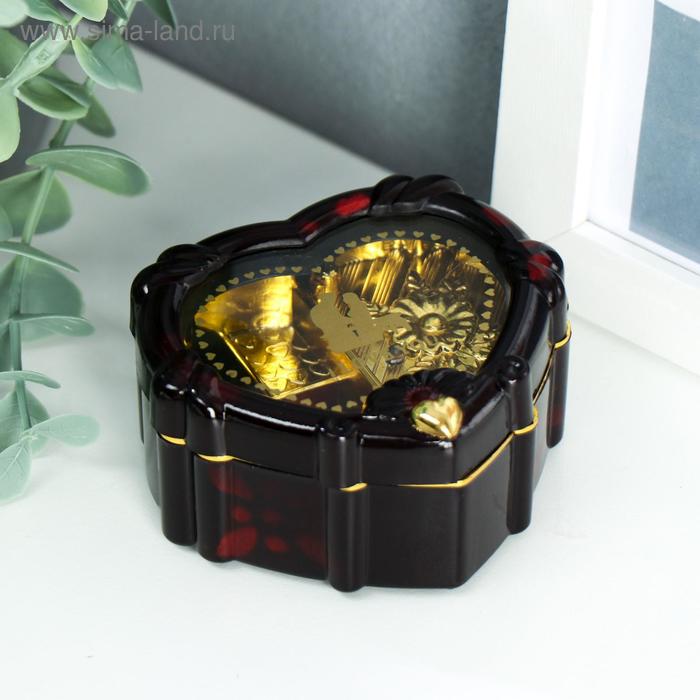 Шкатулка музыкальная "Сердце с лентой" 4,2х8,5х9,5 см - Фото 1
