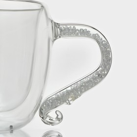 Кружка с двойными стенками Magistro «Даймонд», 200 мл, стекло, прозрачная
