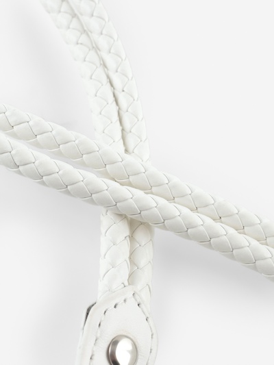 Ручка для сумки, шнуры, 60×1.8 см, с пришивными петлями 5.8 см, цвет белый, серебряный