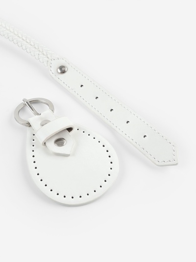 Ручка для сумки, шнуры, 60×1.8 см, с пришивными петлями 5.8 см, цвет белый, серебряный