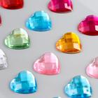 Наклейка пластик стразы "Сердечки разноцветные кристаллы" МИКС 32х10,5 см - фото 8892369