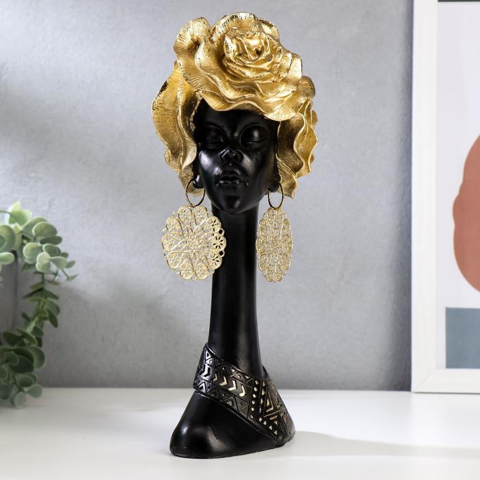 Сувенир полистоун "Африканка с золотыми розами в волосах" МИКС 28,5х13,5х10,5 см - фото 1899820304