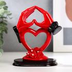 Сувенир полистоун "Сердце из рук" красно-чёрная 12х9х6,2 см - Фото 1