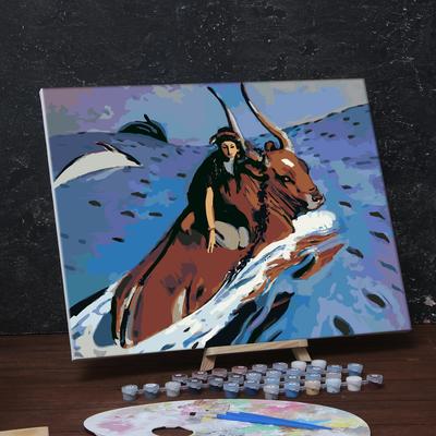 Картина по номерам на холсте с подрамником «Похищение Европы» Валентин Серов 40 × 50 см