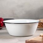 Миска эмалированная, 2 л, без деколи, индукция, белая - Фото 1