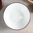 Миска эмалированная, 2 л, без деколи, индукция, белая - Фото 2