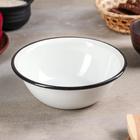 Миска эмалированная, 800 мл, без деколи, белая - Фото 1