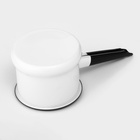 Ковш эмалированный, 1 л, с крышкой, без деколи, металлическая ручка, белый - Фото 3