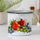 Кружка эамлированная с носиком, 1 л, деколь, деколь МИКС, цвет белый - Фото 2