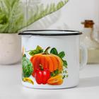 Кружка эамлированная с носиком, 1 л, деколь, деколь МИКС, цвет белый - Фото 5