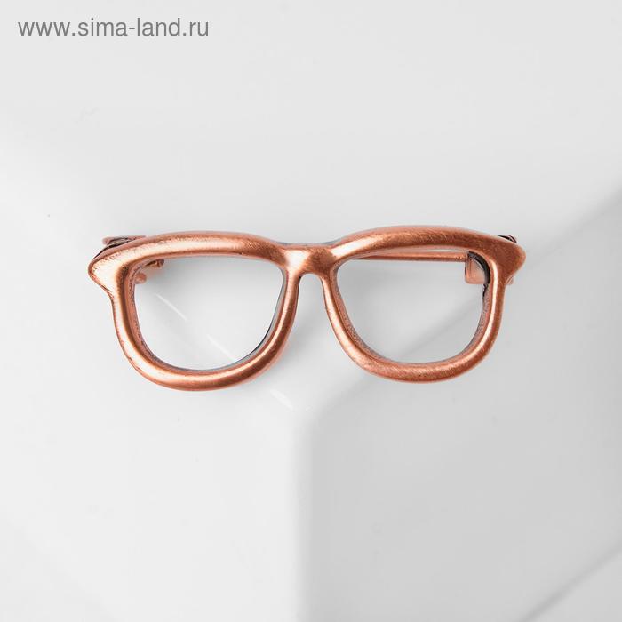 Брошь «Очки» оправа, цвет медный - Фото 1