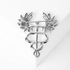 Брошь «Кадуцей», цвет белый в серебре - Фото 2