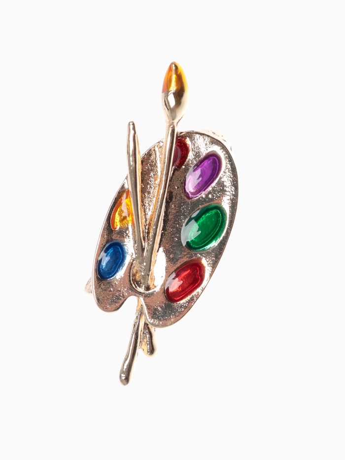 Брошь «Палитра» художника, цветная в золоте - Фото 1