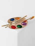 Брошь «Палитра» художника, цветная в золоте - Фото 8