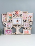 Фоторамка-коллаж на 9 фото с часами настенными «Семейное дерево», бесшумные, 51.5×65 см - Фото 2