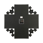 Фоторамка-коллаж на 4 фото 10×15 см с часами настенными бесшумными (14×14 см) «Цветы», 42×42 см - Фото 4