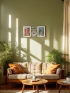 Фоторамка-коллаж на 2 фото с часами настенными Family, бесшумные, 17×35 см, d=9 см, от АА - Фото 1