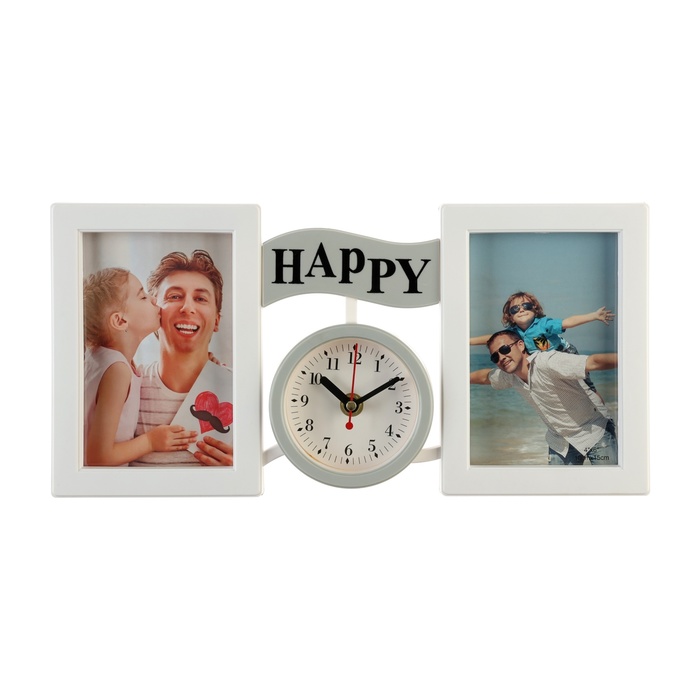 Часы настенные с фоторамки "Family", бесшумные, d-9 см, 17 х 35 см, АА - Фото 1