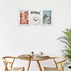 Фоторамка-коллаж на 2 фото с часами настенными Family, бесшумные, 17×35 см, d=9 см, от АА - Фото 5