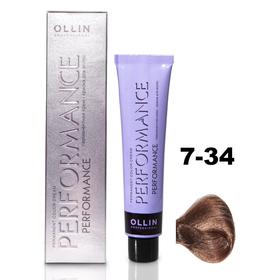 Крем-краска для волос Ollin Professional Performance, тон 7/34 русый золотисто-медный, 60 мл