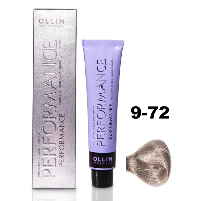 Крем-краска для волос Ollin Professional Performance, тон 9/72 блондин коричнево-фиолетовый, 60 мл