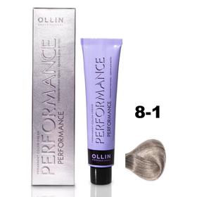 Крем-краска для волос Ollin Professional Performance, тон 8/1 светло-русый пепельный, 60 мл