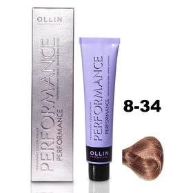Крем-краска для волос Ollin Professional Performance, тон 8/34 светло-русый золотисто-медный, 60 мл