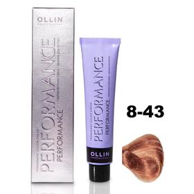 Крем-краска для волос Ollin Professional Performance, тон 8/43 светло-русый медно-золотистый, 60 мл