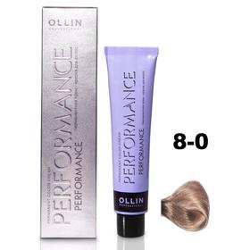 Крем-краска для волос Ollin Professional Performance, тон 8/0 светло-русый, 60 мл