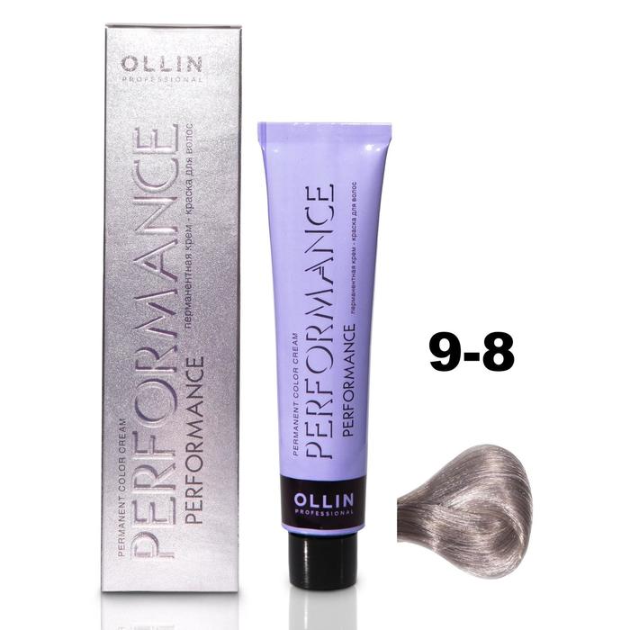 Крем-краска для волос Ollin Professional Performance, тон 9/8 блондин жемчужный, 60 мл