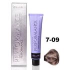 Крем-краска для волос Ollin Professional Performance, тон 7/09 русый прозрачно-зеленый, 60 мл - фото 297619674