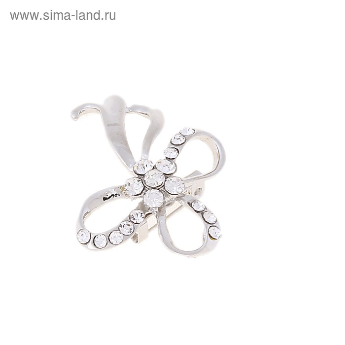Брошь «Бантик малый», цвет серебро - Фото 1