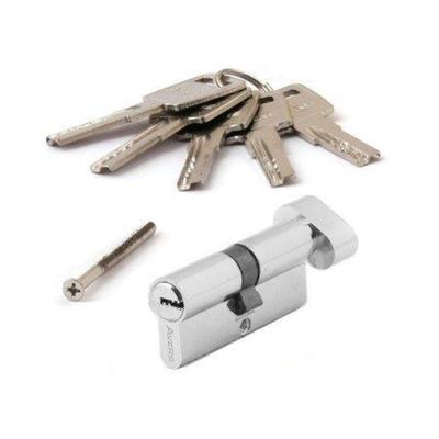 Цилиндровый механизм AVERS ZM-70-C-CR, цвет хром, перфорированный ключ ключ/вертушка, 5 ключей.
