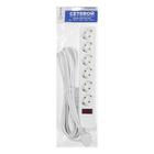Сетевой фильтр 5bites SP6W-150 6S, 6 розеток, 5 м, 10 А, 3х0.75 мм2, с выкл., белый - Фото 3