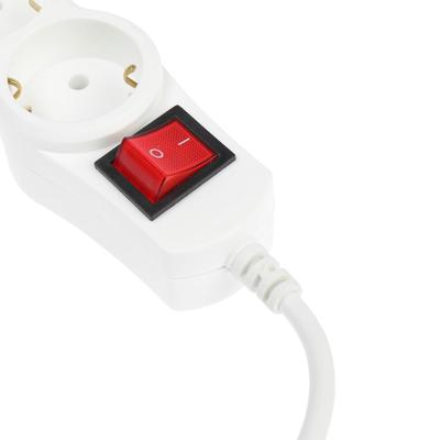 Сетевой фильтр 5bites SP4W-130 4S, 4 розетки, 3 м, 10 А, 3х0.75 мм2, с заземлением, с выключателем, белый